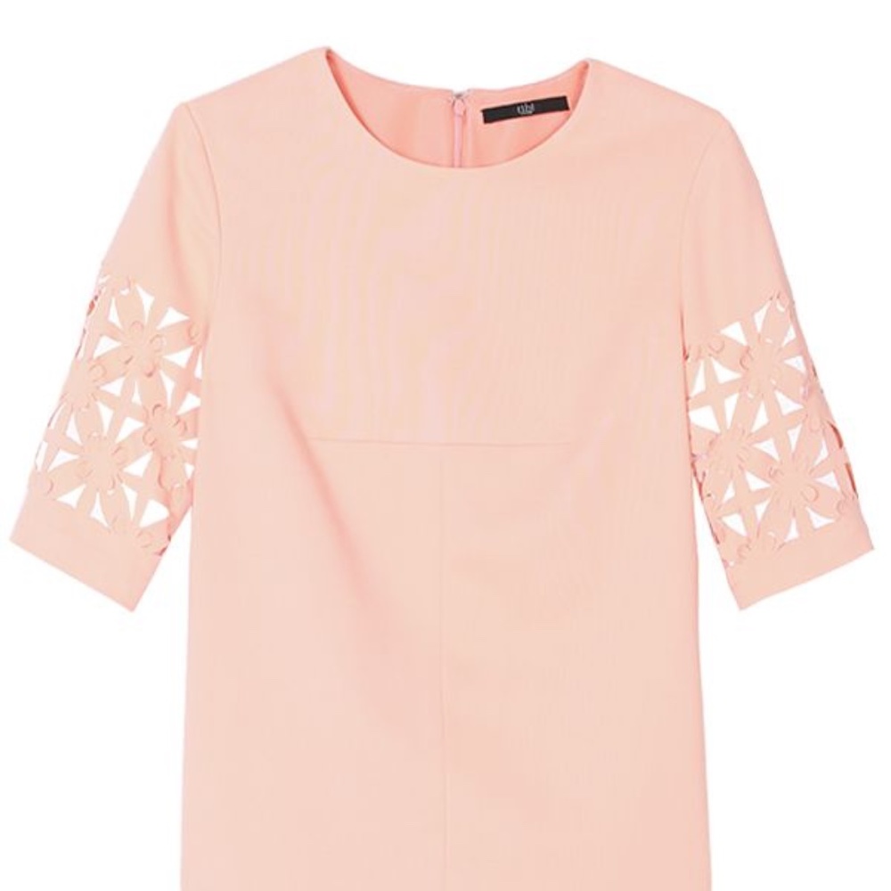 Tibi Peach "Pia" Cutout Sleeves Top w Back Zip 2